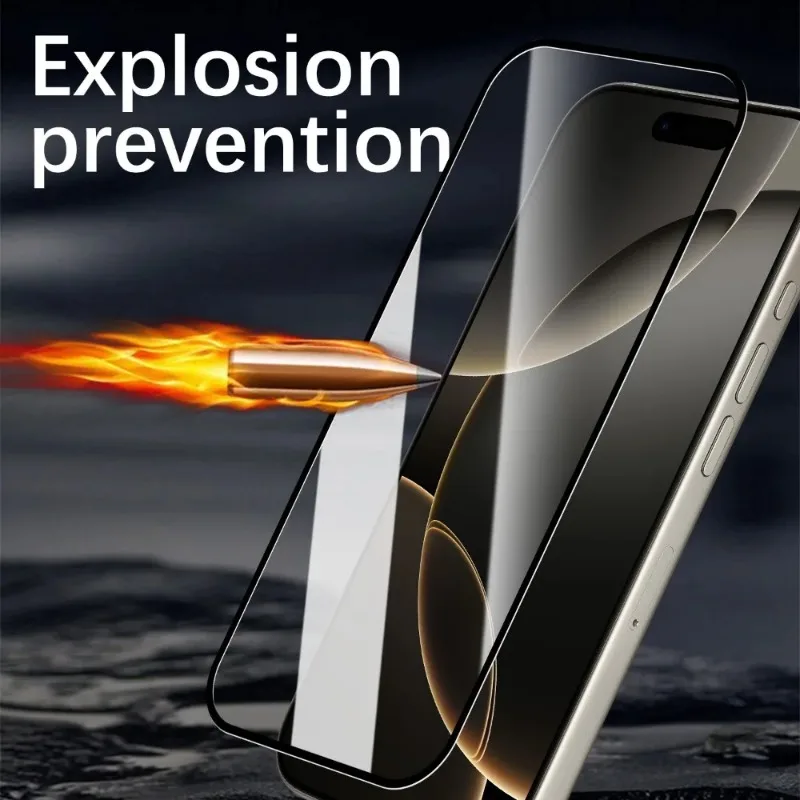 3 piezas de vidrio templado para iPhone 17 Pro Max 16 15 14 13 12 11 Pro Max Plus Mini Protector de pantalla de cubierta completa curvada - imagen 4