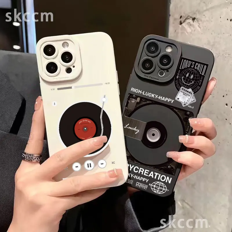 Funda de teléfono mate para iPhone 16, 15, 14, 13, 12, 11 Pro Max, XS, X, XR, reproductor de grabación Retro para iPhone 16, 15, 14, 13, 12, 11, 7, 8 Plus, SE