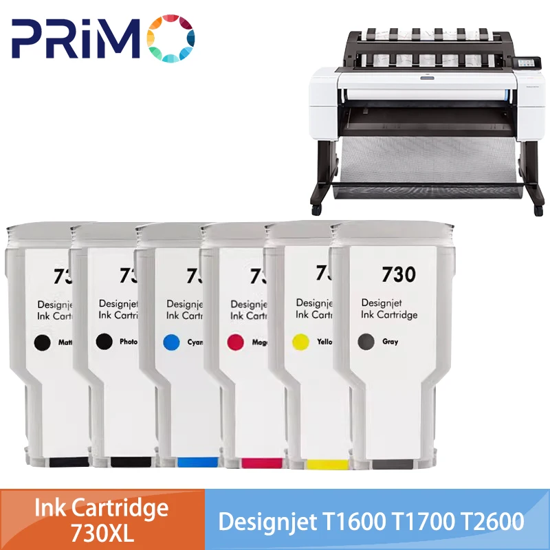 Cartucho de tinta 730XL 300ML Compatible con HP730 para HP DesignJet T1600 T1600dr T1700 T1700dr T2600 T2600dr P2V68A P2V69A P2V70A