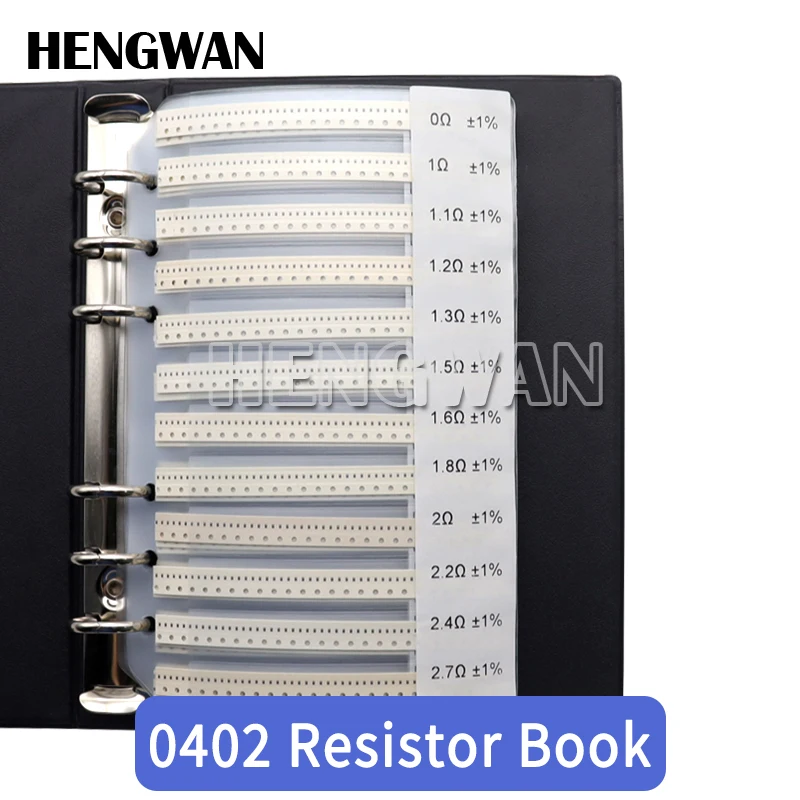 4250 Uds 8500 Uds 8850 Uds 0201 0402 0603 0805 1206 1% resistencia de Chip SMD libro de muestra resistencia Kit surtido 10K 100K 1K 100R 220R - imagen 3