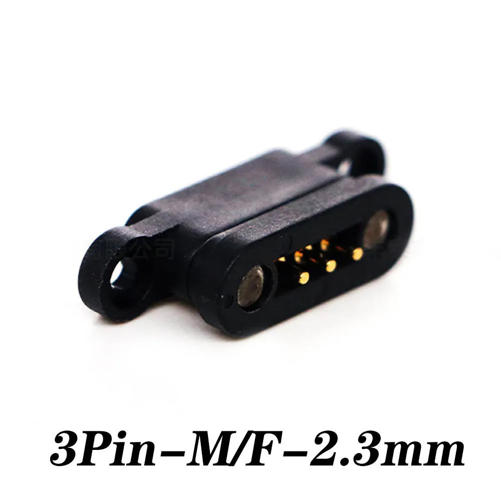 10 pares 1A 3pin impermeable magnético Pogo Pin conector Pogopin macho hembra 2,3mm toma de corriente CC con resorte ﻿ - imagen 4