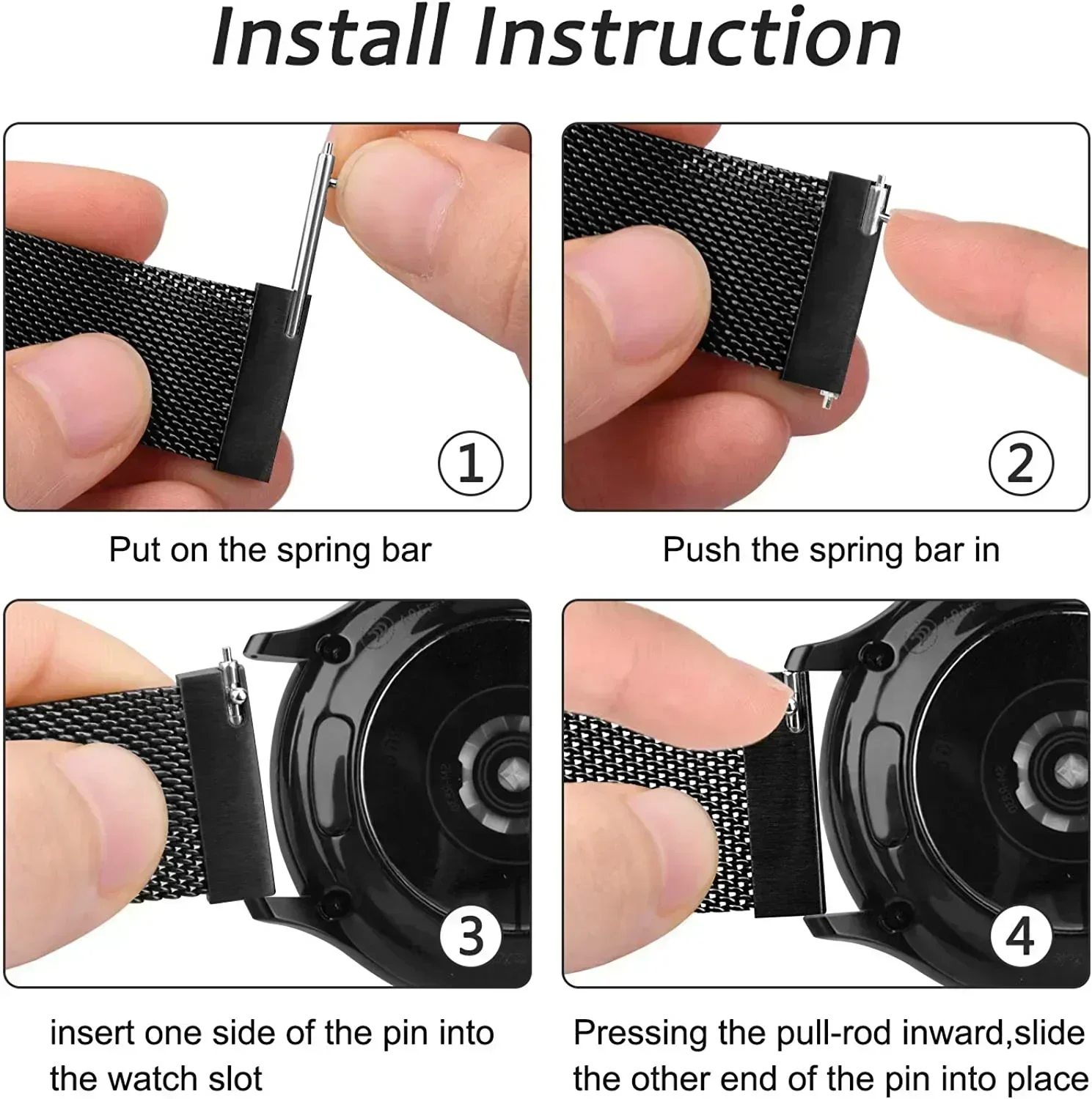 Bucle milanés magnético para Amazfit Active 2, correa de reloj de 20mm y 22mm para Amazfit Bip 6/Bip 5 5 Unity 3 3Pro GTS GTR 4 3 2 2e - imagen 5