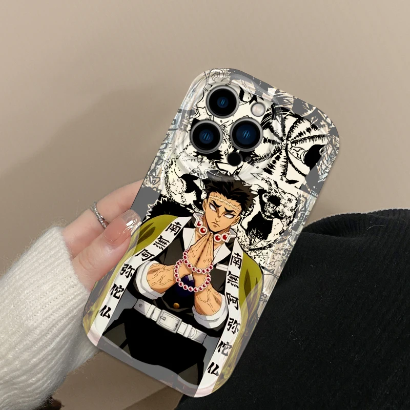 Demon Slayer Anime Comic Art para Apple iPhone 15 14 13 12 11 XS XR X Pro Max Plus Wave Oil Back Phone Case - imagen 4