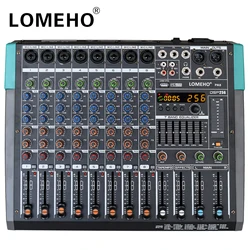 LOMEHO Mesa de Mezclas 8 Canales Bluetooth con 256 Efectos