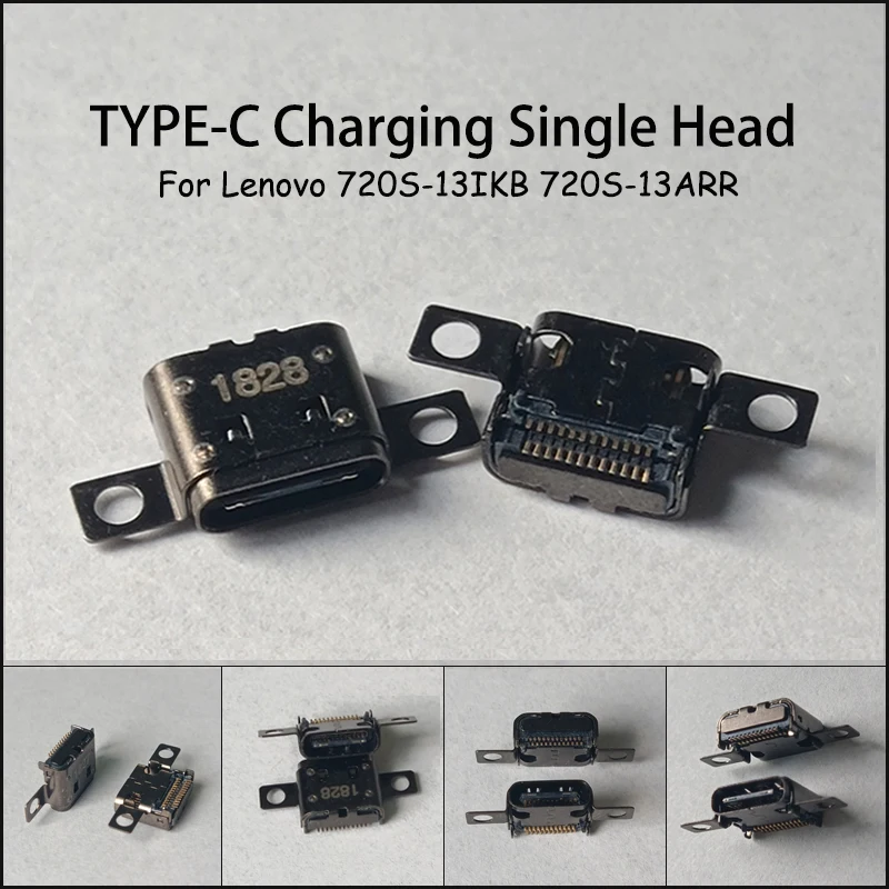 Conector de interfaz de alimentación de cabezal de carga de TYPE-C, enchufe trasero adecuado para Lenovo 720S-13IKB 720S-13ARR, conector CC de un solo cabezal, 1 Uds.
