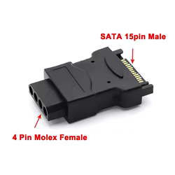 Adaptador de alimentación SATA macho a Molex hembra para PC