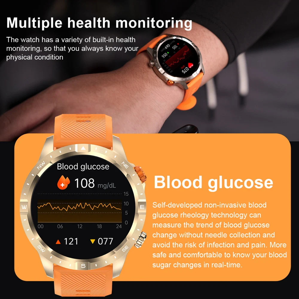 Reloj inteligente hombres mujeres modos deportivos 400mah Monitor de salud llamada de diente azul Smartwatch impermeable al aire libre 360*360 pantalla HD AMLOED - imagen 3