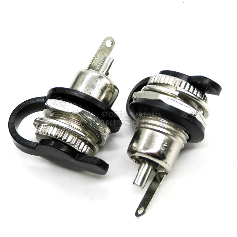 Conector hembra de montaje en Panel, toma de corriente CC DC099, DC-099 de Metal, agujero abierto, 11MM, 5,5x2,1mm/5,5x2,5mm, con tapa impermeable, 2 pares - imagen 3