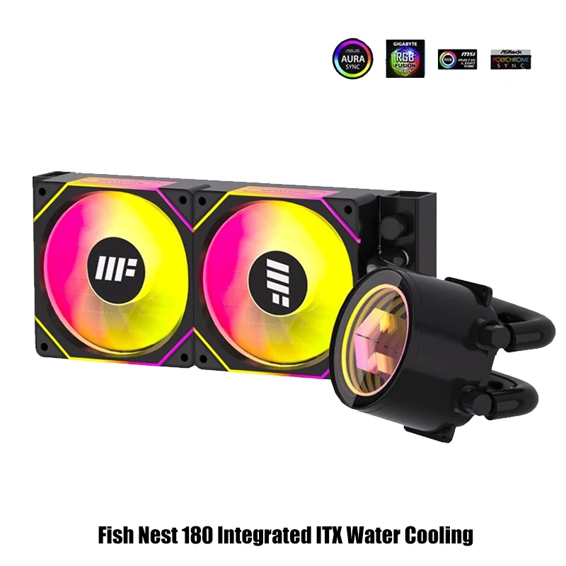 ITX 게이머 캐비닛 지원용 180 CPU 워터 쿨러 AM4 AM5 1200 1700 236W TDP 고성능 액체 워터 쿨러 - imagen 4