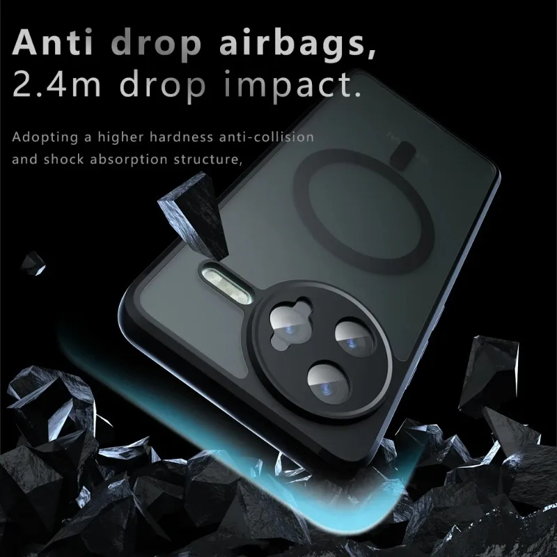 Para Magsafe funda trasera magnética para POCO F7 Ultra carga inalámbrica cubierta de marco suave acrílico mate para Xiaomi POCO F7 Ultra F7Pro - imagen 4