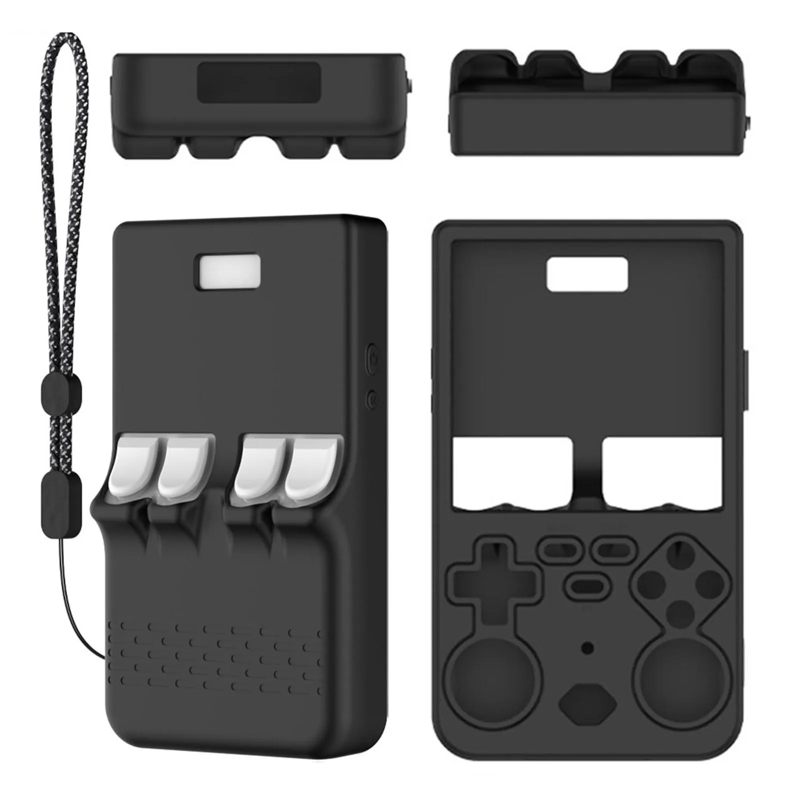 Funda de silicona para consolas de juegos portátiles R36 Ultra Retro, funda protectora anticaída, funda suave con cordón para R36 Ultra