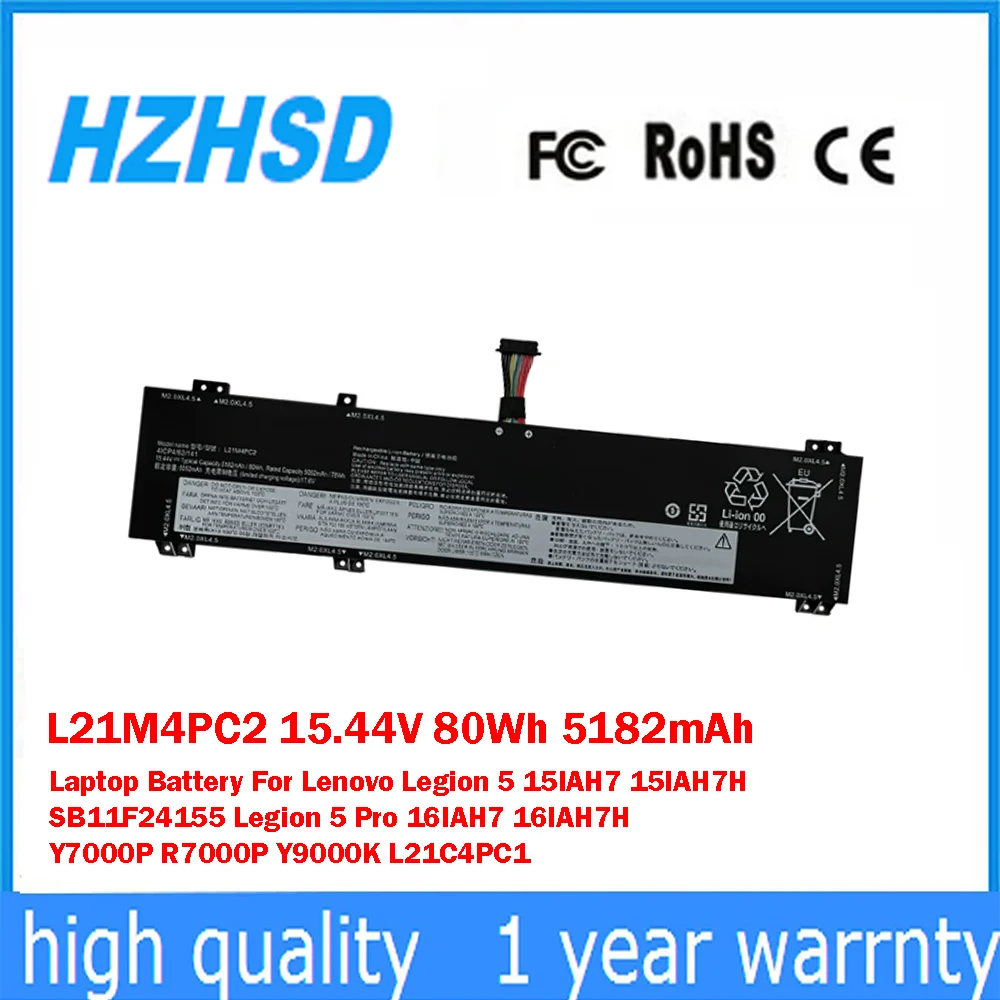 L21M4PC2 15,44 V 80Wh 5182mAh batería del ordenador portátil para Lenovo Legion 5 15IAH7 15IAH7H SB11F24155 Legion 5 Pro 16IAH7 16IAH7H Y7000P