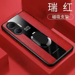 Funda con soporte magnético para POCO F7 X7 Pro F7, funda con soporte de anillo de cuero PU Ultra lujoso para POCO F7 Capa, parachoques a prueba de golpes