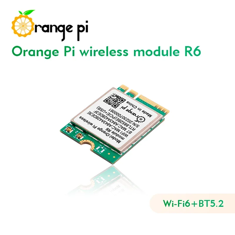 Módulo WiFi Orange Pi R6 2,4G/5G Wi-Fi6 de doble banda + BT5.2 con PCIE para placa OPi 5 Plus módulo inalámbrico de interfaz M.2 E-Key