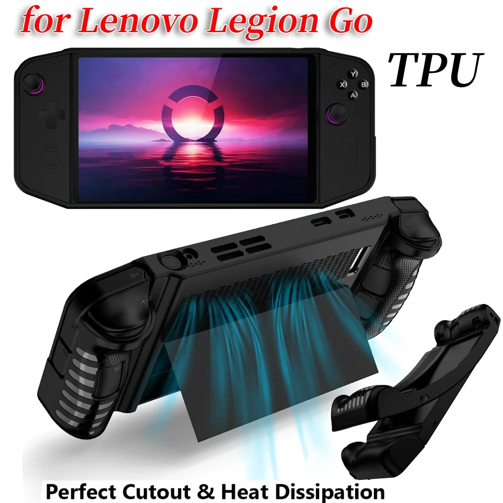 Funda protectora de TPU para Lenovo Legion GO, funda protectora a prueba de golpes para Legion GO con soporte, accesorios