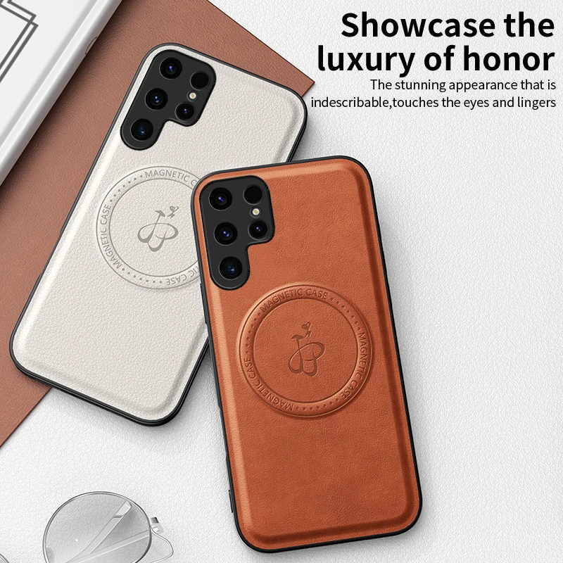 Funda magnética de cuero PU para Samsung Galaxy S25 S24 S23 S22 Ultra Plus A56 A36 A16 5G, funda suave mate Mag-safe, carcasa completa - imagen 2