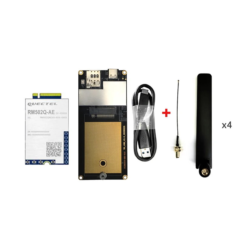 Quectel RM502Q-AE 5G Sub-6GHz M.2 módulo Global con placa adaptadora tipo C 3,0 a USB antena 5G SMA hembra a MHF4 Pigtail - imagen 2