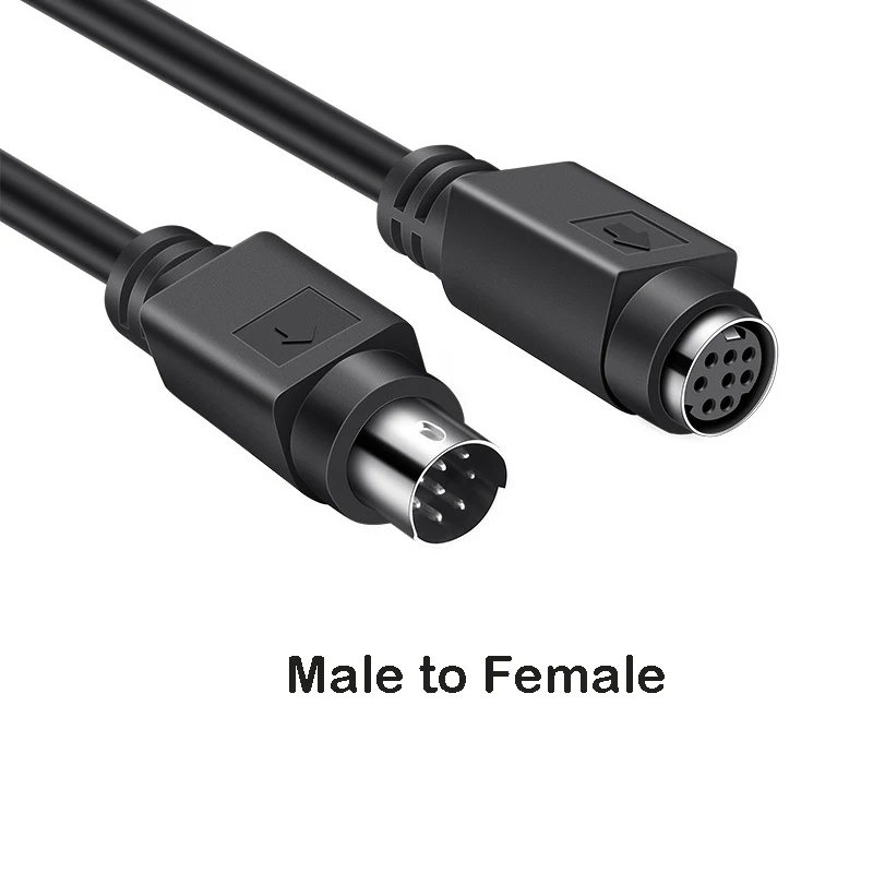 Cable de datos de extensión de cobre completo MD8 de 8 pines para programador de servidor PLC, adaptador de Cable macho a macho a hembra, Cable de conexión de cabeza redonda - imagen 3