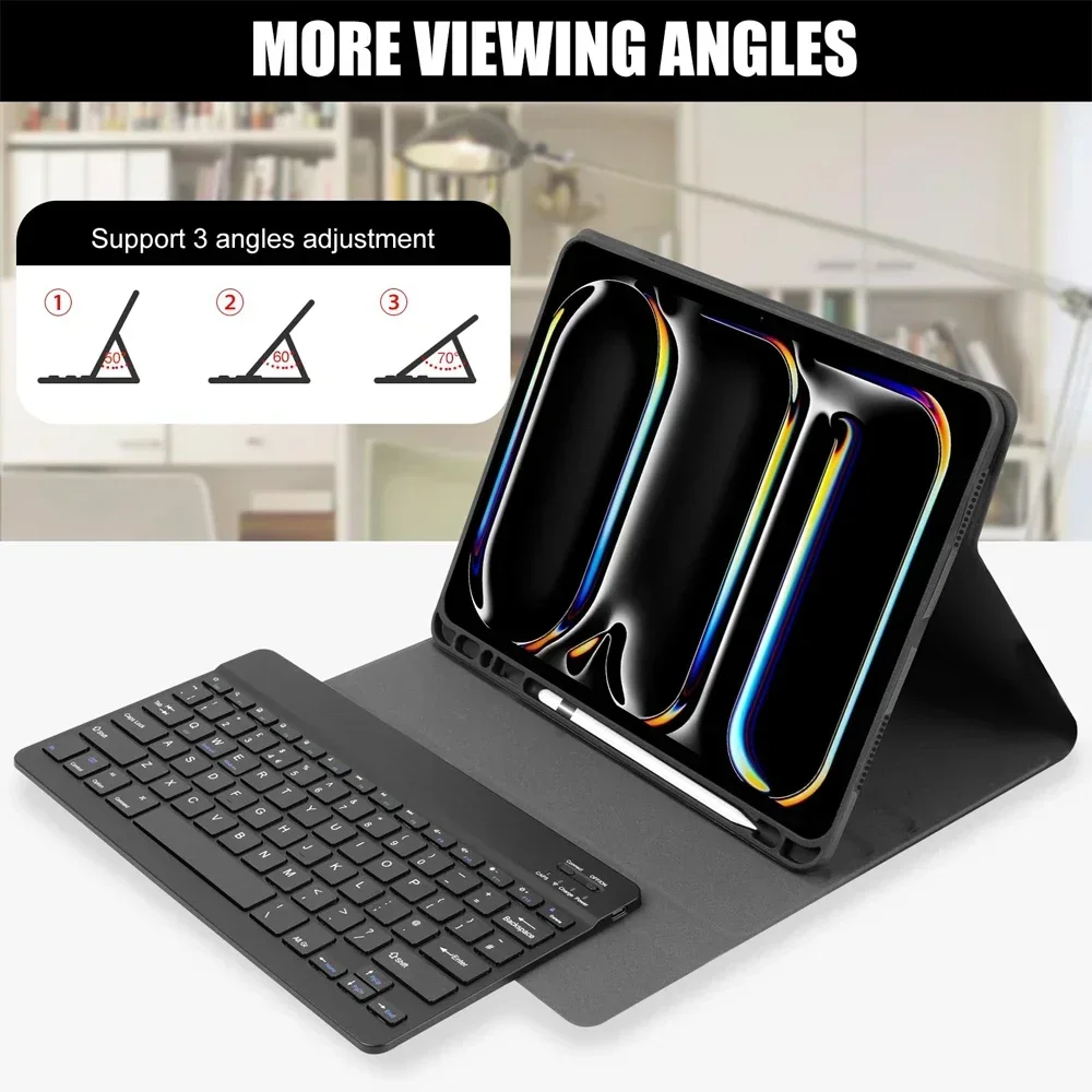 Para iPad Air 5 4 10,9 funda con teclado magnético Pad air 11 Pro 11 13 12,9 9,7 10,2 7 8 9 10th Gen Air 3 10,5 funda con soporte inteligente - imagen 5