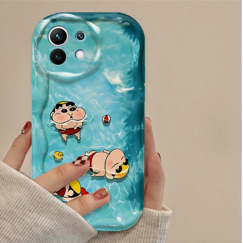 Funda Swim C-Crayon S-ShinChan para Xiaomi 14T 13T 12T 13 12 11 11i Lite 5G 10T POCO X5 X6 Pro X3 NFC X4 GT F3 F4 F5 F6 M6 M5S - imagen 5