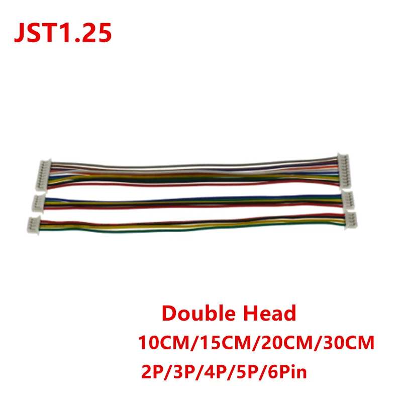 5/10/20 Uds JST 1,25mm 1,25 conectores de Cable de enchufe hembra doble cabeza JST paso 1,25 2 pines 3 pines 4 pines 5 pines 6 pines