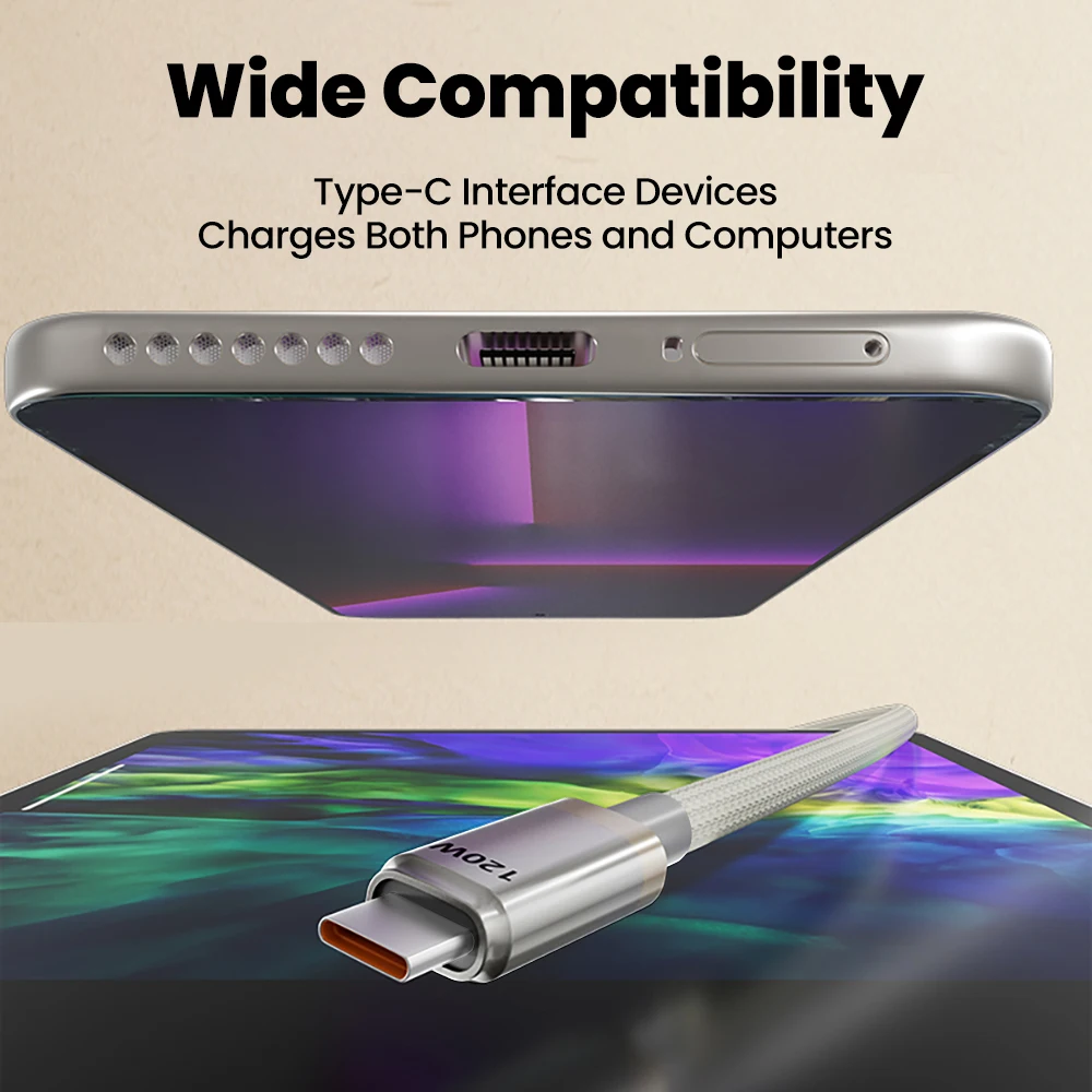 Cable USB A tipo C de carga rápida de 120W, Cable de 60W tipo C a USB C, Cable de datos USB C para teléfono móvil para IPhone 17 16 15 Pro Max Xiaomi - imagen 4