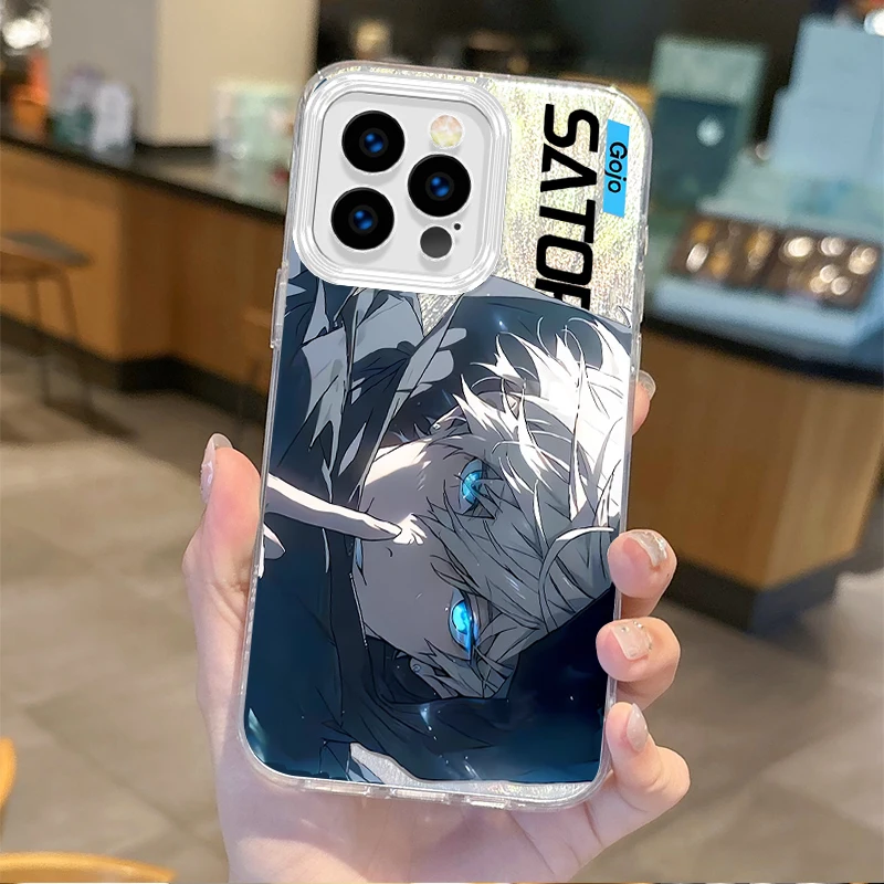 Funda de teléfono de Anime Jujutsu Kaisen Satoru Gojo Gradient para iPhone 16, 15, 14, 13, 12, 11, 8, 7, 6 Pro Max Plus, XS, XR, cubierta dura a prueba de golpes - imagen 2