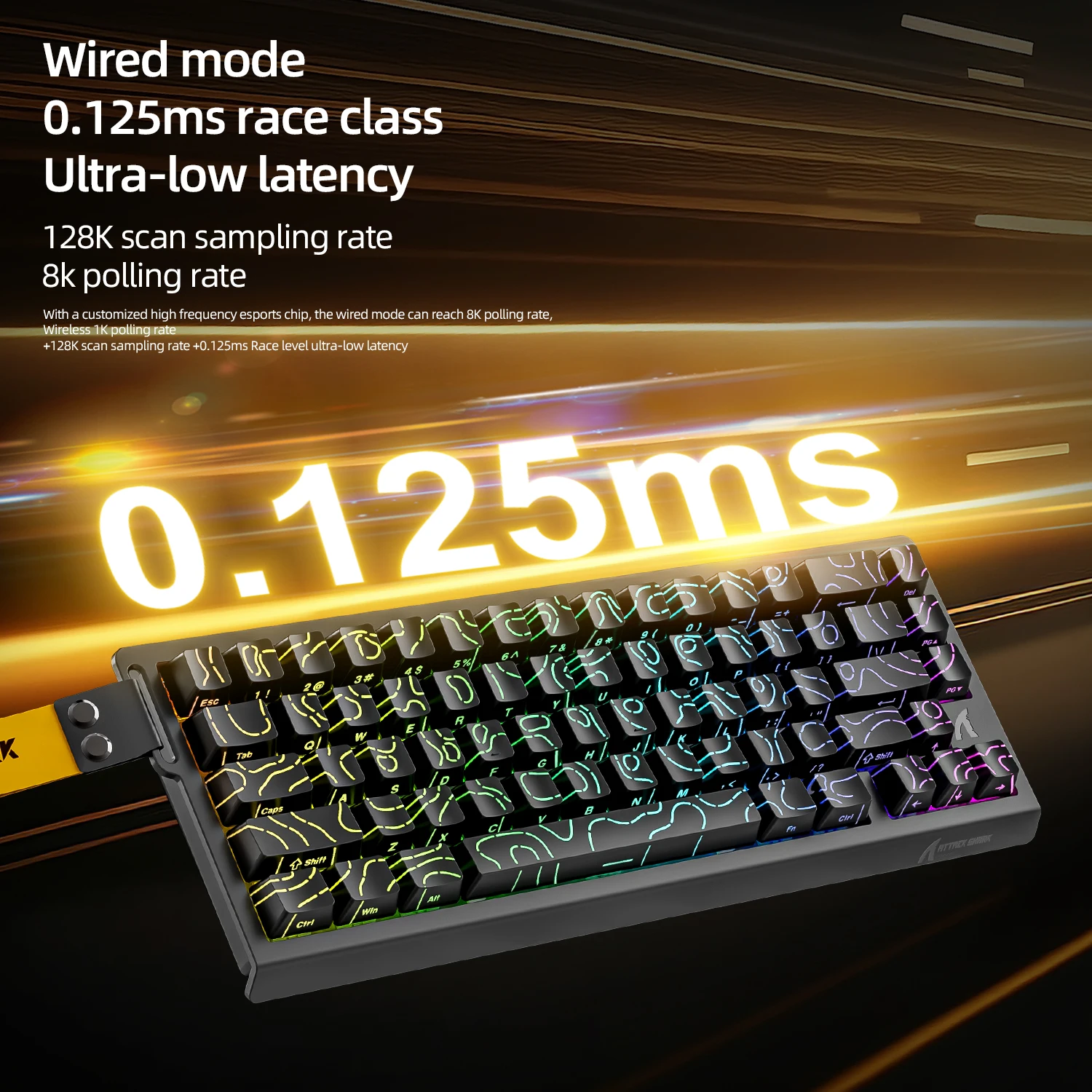 ATTACK SHARK X68 PRO HE Teclado con interruptor magnético inalámbrico para juegos profesionales, disparo rápido de 0,01 mm con cable SOCD de 8000 Hz, frecuencia de 0,125 ms y 128 K - imagen 5