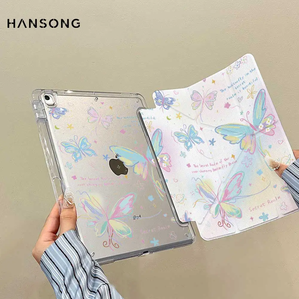 Funda de mariposa plegable en Y para iPad (A16) 11a generación 10a 10,2 9a 8a 7a Funda para iPad Air4 5 Air11 13 Pro11 13 ''M4 Pro12.9 5a 6a