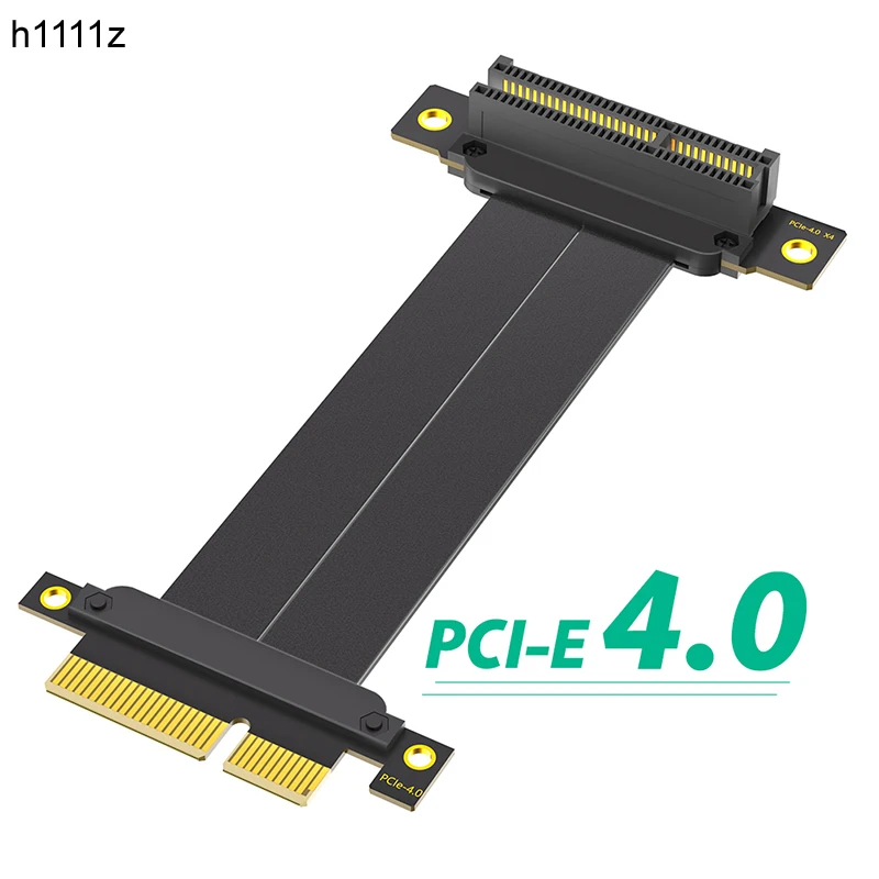 Cable elevador PCIe 4,0 X4, Cable de extensión PCI Express GEN4 4X a 4X Vertical de 90 grados para tarjeta gráfica, extensor de placa base SSD