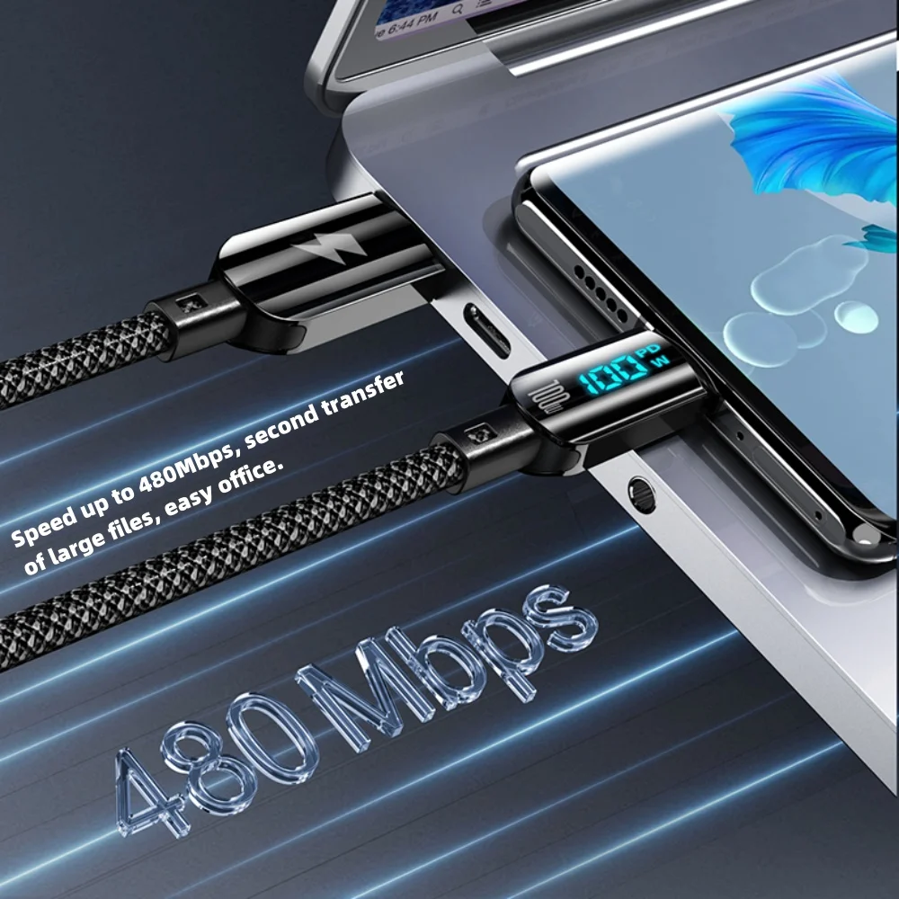 Cable USB tipo C a tipo C de 100W, Cable de carga rápida PD3.0, Cable de datos para iPhone 15, 14 Pro Max, Macbook, Huawei, Xiaomi, Samsung, Cable de 1,2 M - imagen 5