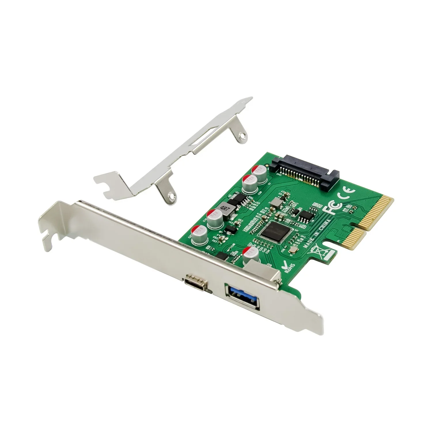 Tarjeta de expansión USB 3,1 tipo C PCIe PCI-E a USB3.1 GEN 2 10Gbps USB tipo C + USB3.0 tipo A tarjeta elevadora PCI Express x4 adaptador USB - imagen 2