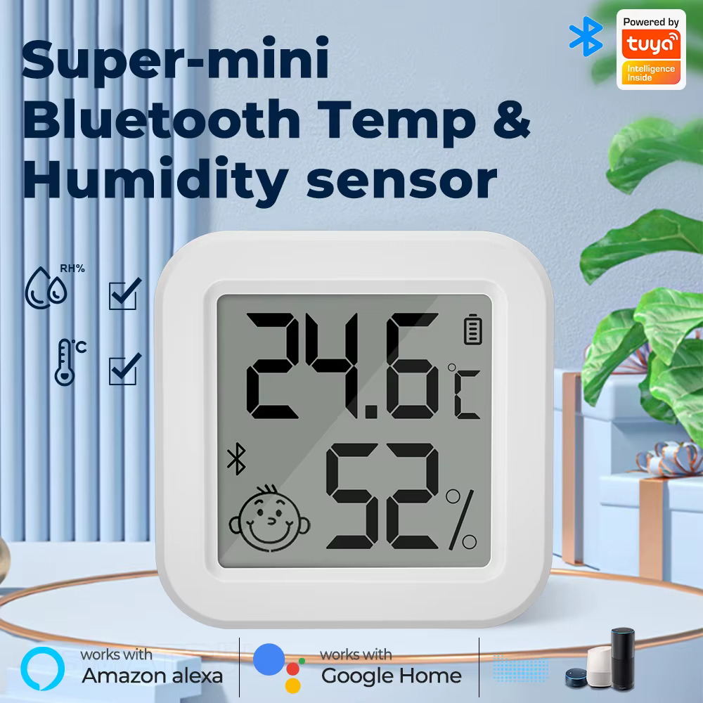 Tuya-Sensor inteligente de temperatura y humedad, Bluetooth, Mini pantalla LCD, higrómetro interior, termómetro, funciona con Alexa y Google Home - imagen 2