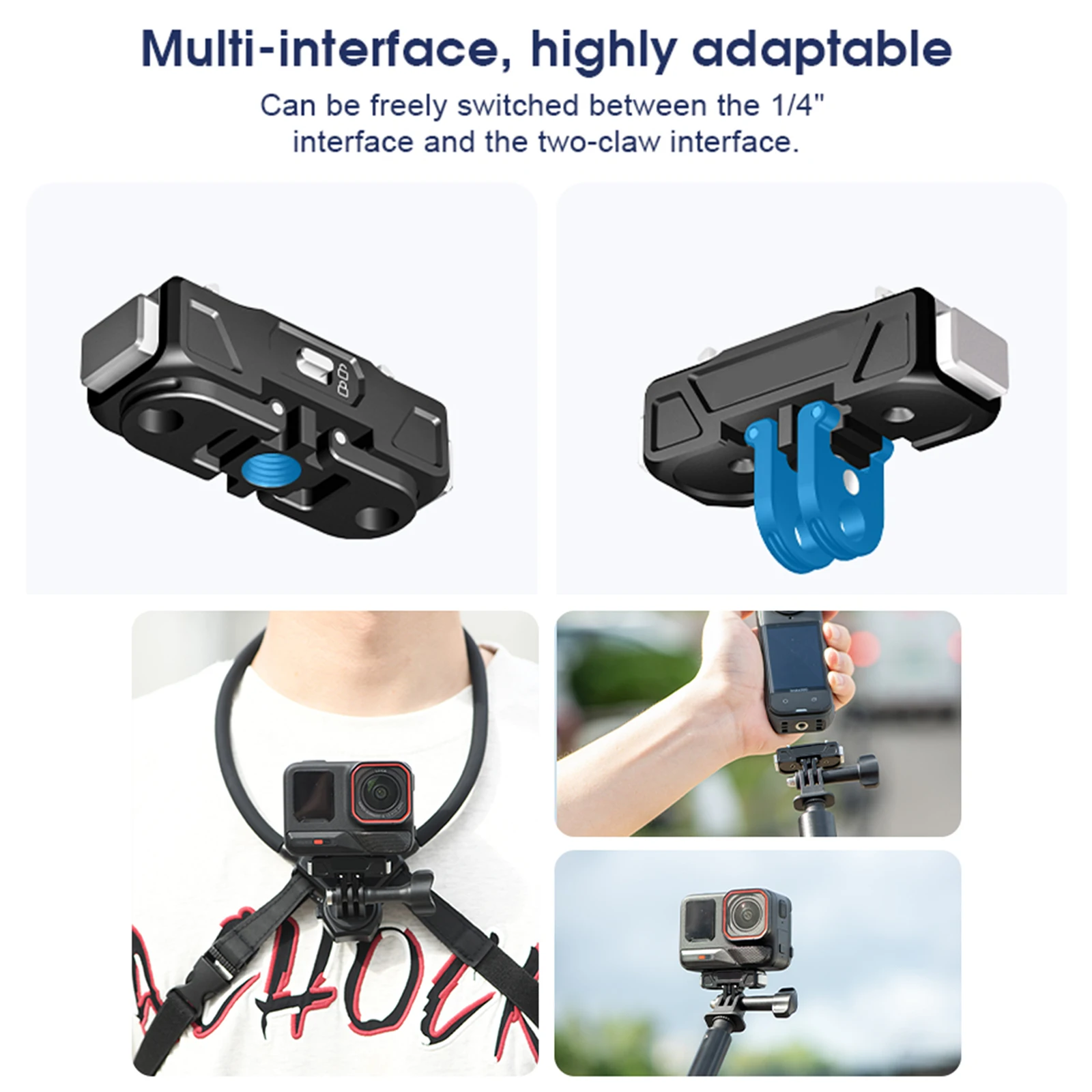 Adaptador magnético de liberación rápida para Insta360 X5/ACE/ACE PRO/ACE PRO2, adaptador de Base de liberación rápida, Base de placa plegable para cámara - imagen 5