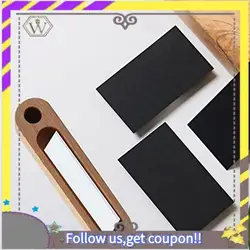 Nuevo Soporte de almacenamiento de escritorio, tarjetero de madera de haya y nogal, estuche para tarjetas de visita con portalápices