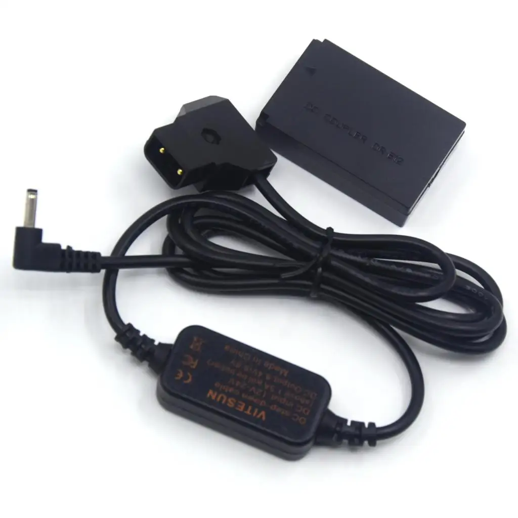 Batería ficticia de DR-E12 + LP-E12, Cable reductor de 12-24V a ACK-E12, adaptador Dtap para Canon EOS M M2 M10 M50 M100 M200 - imagen 4