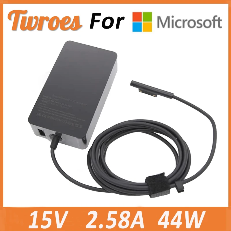 Adaptador de ordenador portátil, fuente de alimentación de 15V, 2.58A, 44W, para Microsoft Surface Pro 6 Pro 7 Pro 4 Pro 3 Pro X modelo 1800 1625