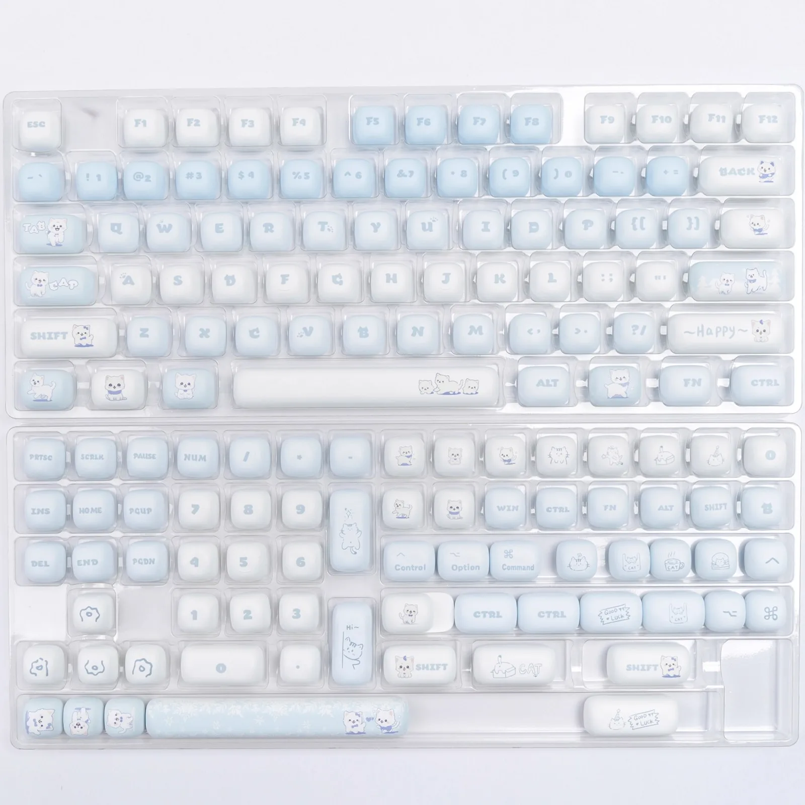 Juego de teclas de gato azul MOG, altura Circular, eje magnético, Teclado mecánico para juegos, sublimación MAC MU68 Fire 68 98 99 104108 - imagen 2