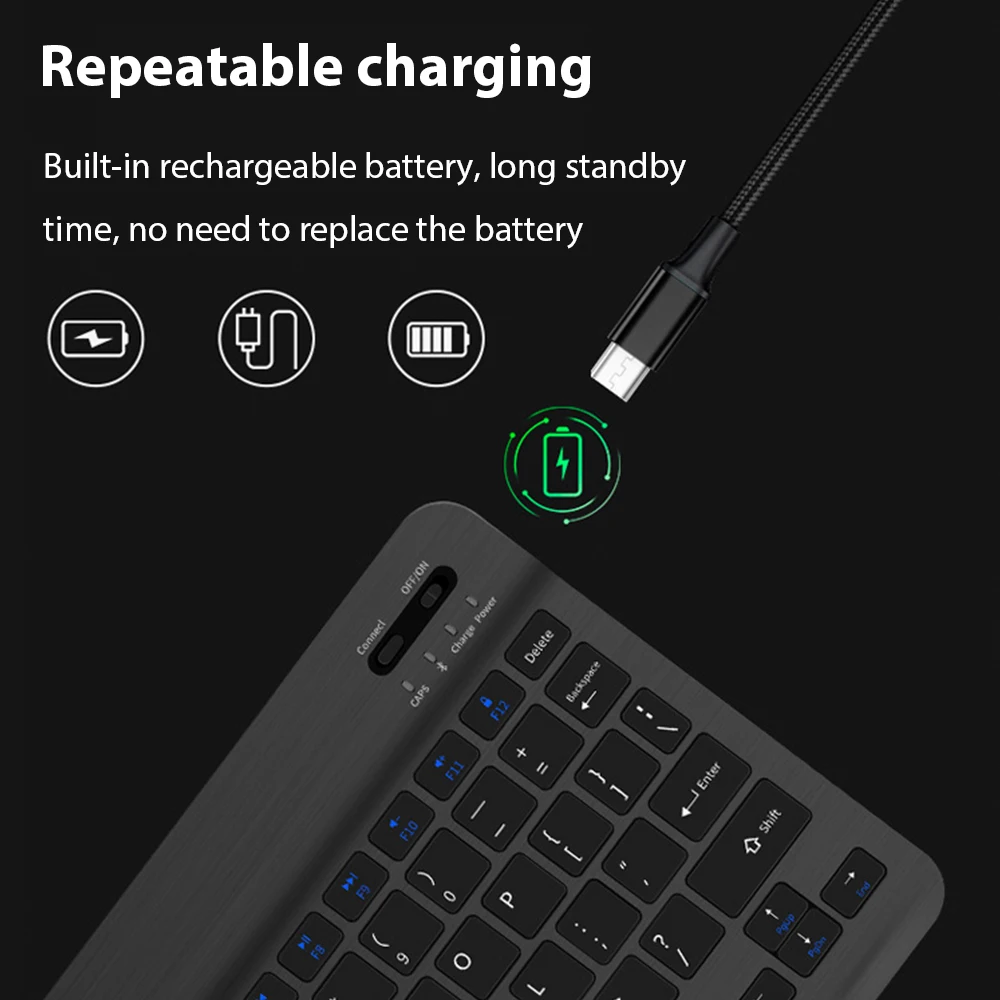 Para Android Ios Windows teclado inalámbrico Bluetooth multilingüe accesorios de ordenador teclado de tableta verde y ratón monomodo - imagen 3