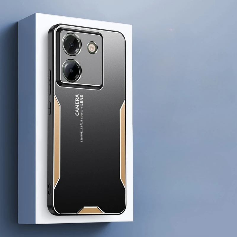Para Poco M7 Pro 5G aleación de aluminio de lujo Metal a prueba de golpes parachoques cámara protege la funda trasera del teléfono para Xiaomi POCO M7Pro
