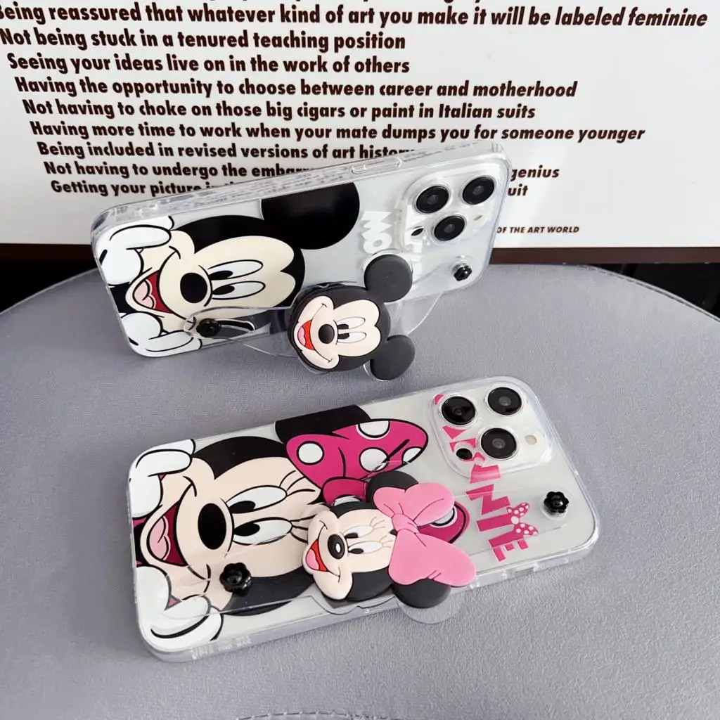 Para Motorola Moto E13 E22 E40 20 30 E7Power Edge 30 X30 20 S 40 Pro lite One Vision Minnie Mickey funda soporte para correa de muñeca - imagen 3