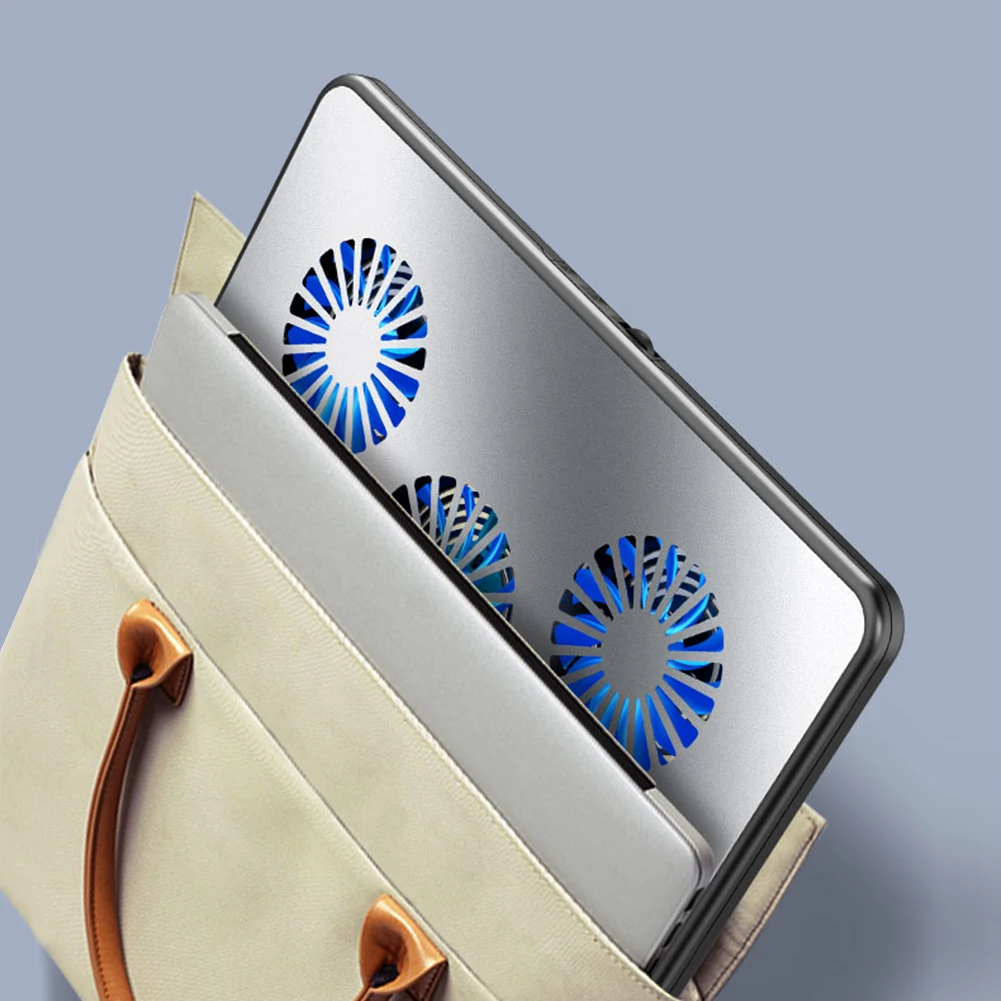 Soporte para portátil con 5 ventiladores silenciosos Enfriador de portátil Altura ajustable 2 puertos USB para computadora de 11-17,3 pulgadas PC Notebook Gaming Laptop - imagen 2