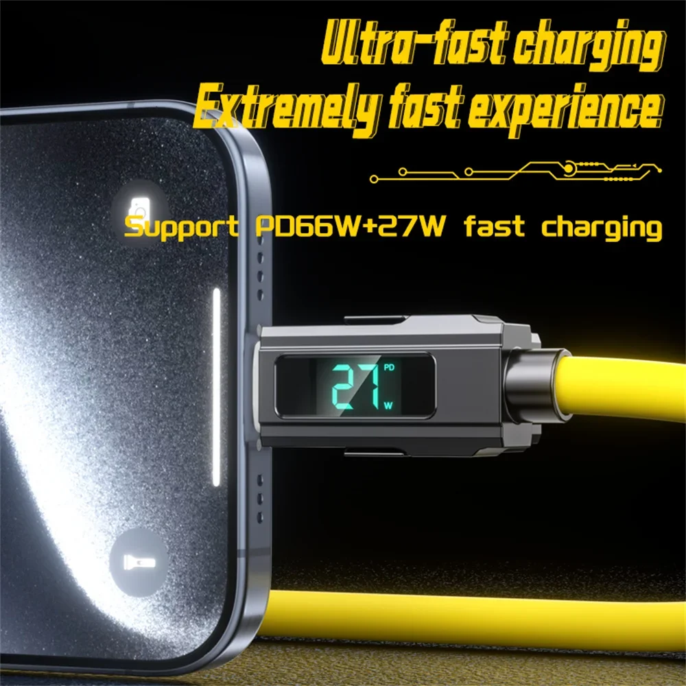 Cable PD de 66W 4 en 1 USB C a USB C Cable de datos de cargador de teléfono de carga rápida para iPhone Samsung Xiaomi Cable Micro USB de carga rápida - imagen 4