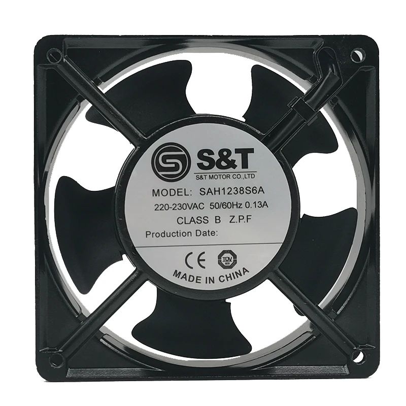 Nuevo s & t 12038 220-230VAC 0.13a SAH1238S6A 12cm 120MM AC ventilador del gabinete del chasis 12038MM 120*120*38MM