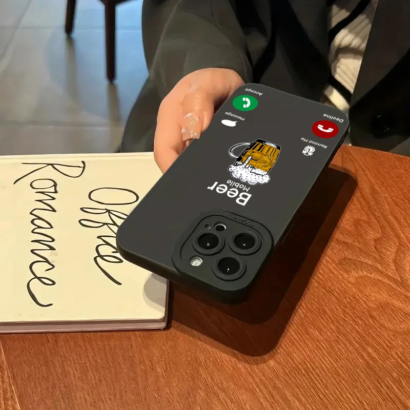 Funda de teléfono para Samsung Galaxy S24 S23 Ultra S22 Plus S21 FE A14 A15 A34 A35 A54 A33 A52 A53 divertida llamada de cerveza funda suave de silicona - imagen 4