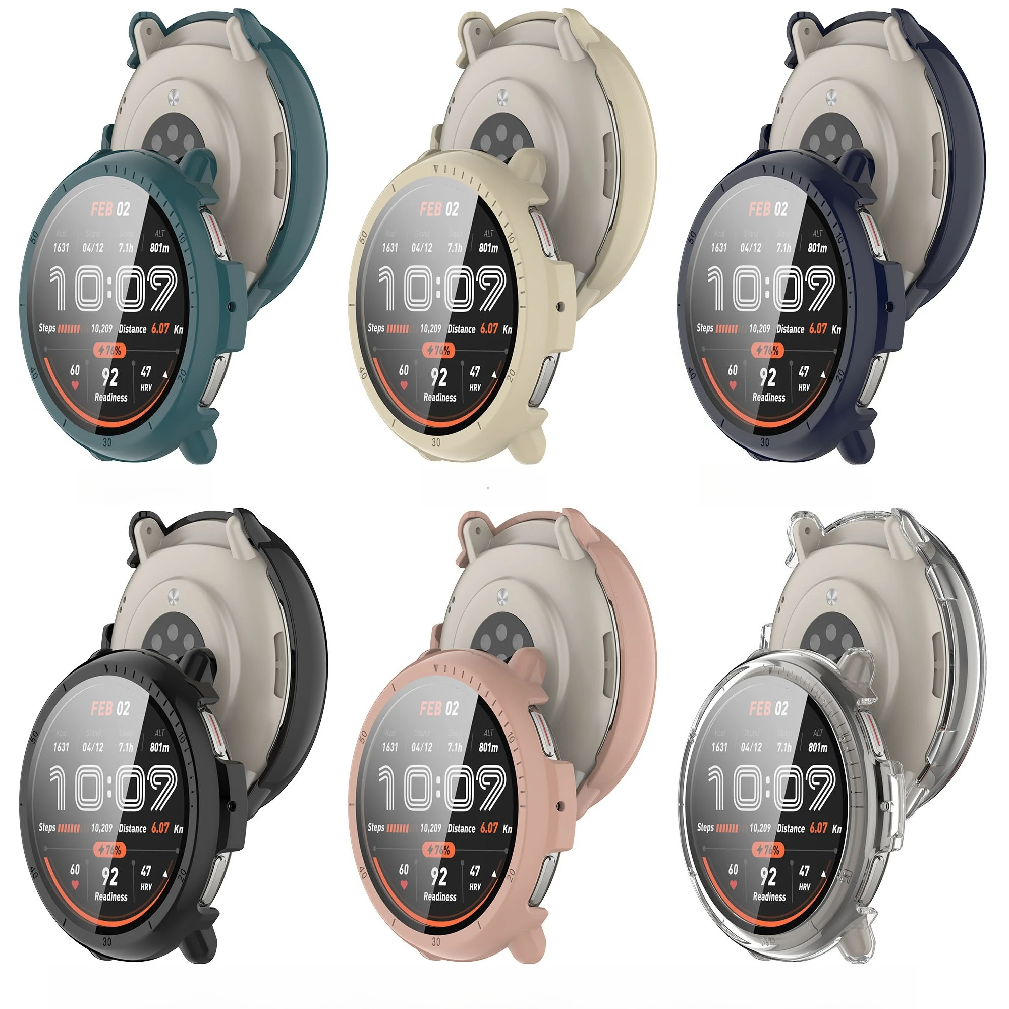 Funda de película integrada para PC adecuada para Amazfit Active2 (A2437), funda protectora para pulsera de reloj inteligente, accesorios para reloj - imagen 3