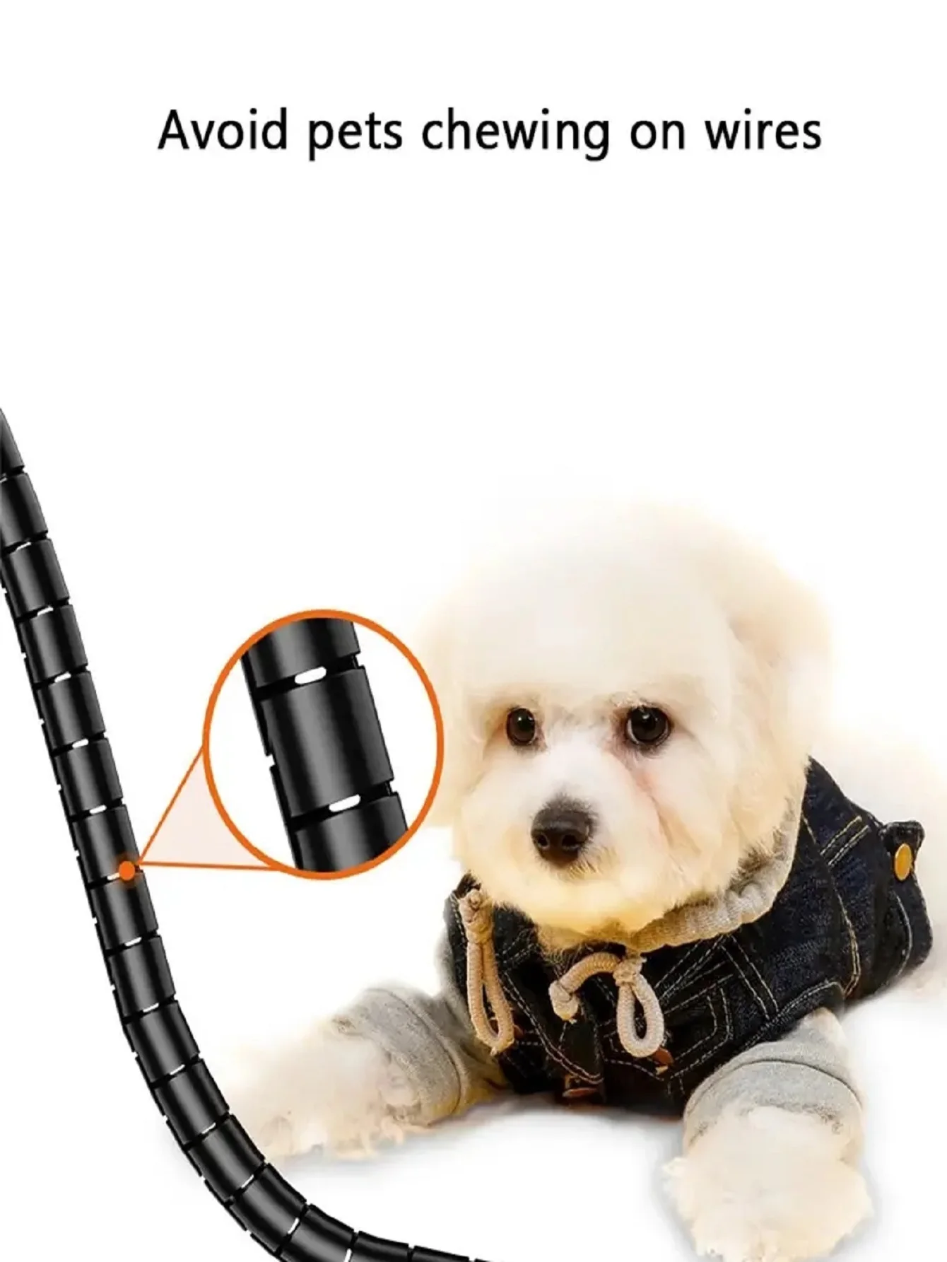 Protector de Cable en espiral Flexible, organizador de cables de ordenador, Clip de tubo Protector, herramientas de gestión, 16/10mm, 2 piezas - imagen 5