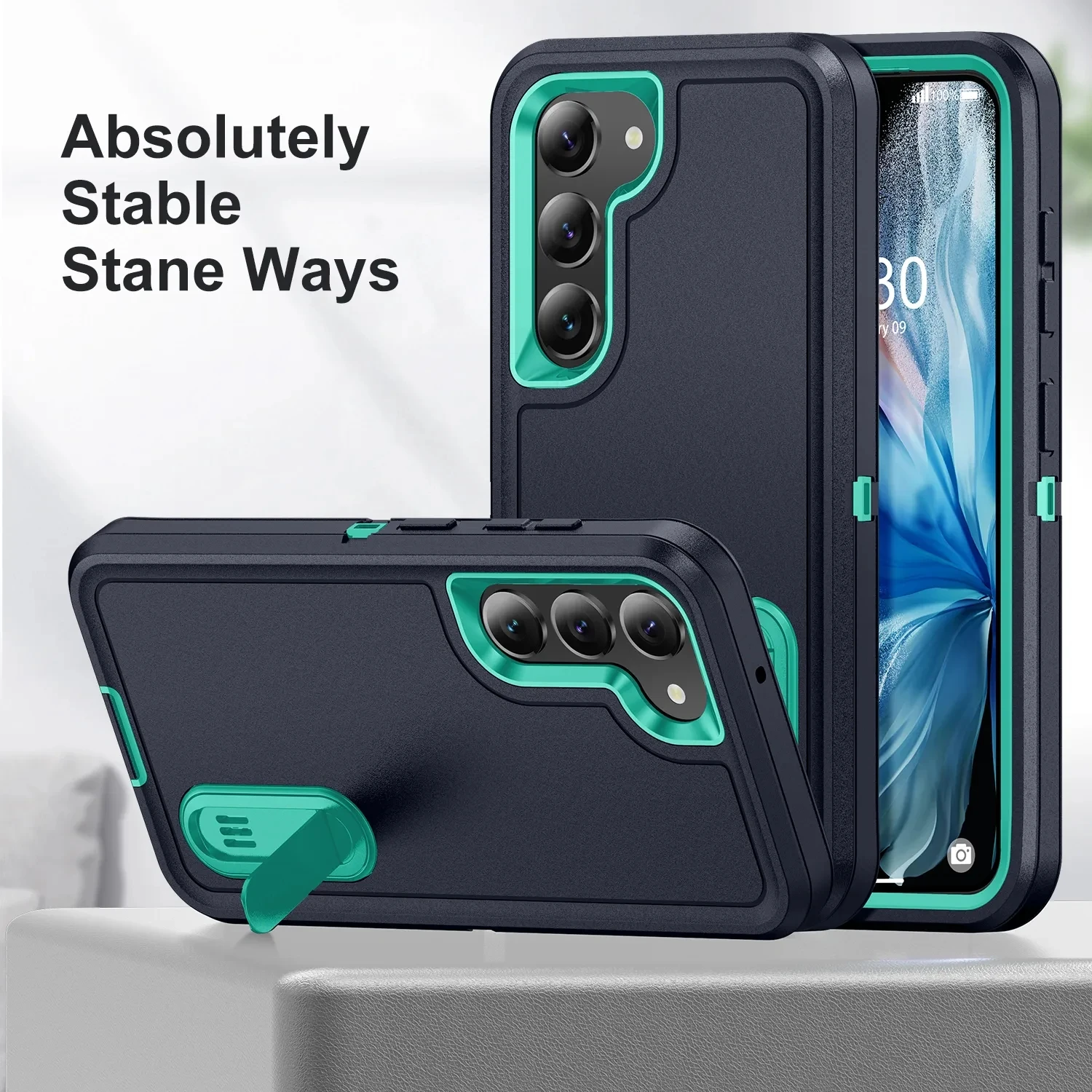 3IN1 For Samsung Galaxy S23 S22 S24 S25Ultra S23FE A15 A54 A14 A13 A53 A36 A56 A16 A06 Heavy Armor Shockproof Protection Cover - imagen 4