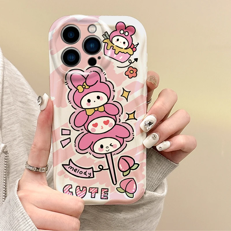 Sanrio-funda de silicona con dibujos de Hello Kitty para iPhone 16, 15, 14, pro Max, 13, 12, 11, 8, 7 Plus, X, XR, XS, Max - imagen 4