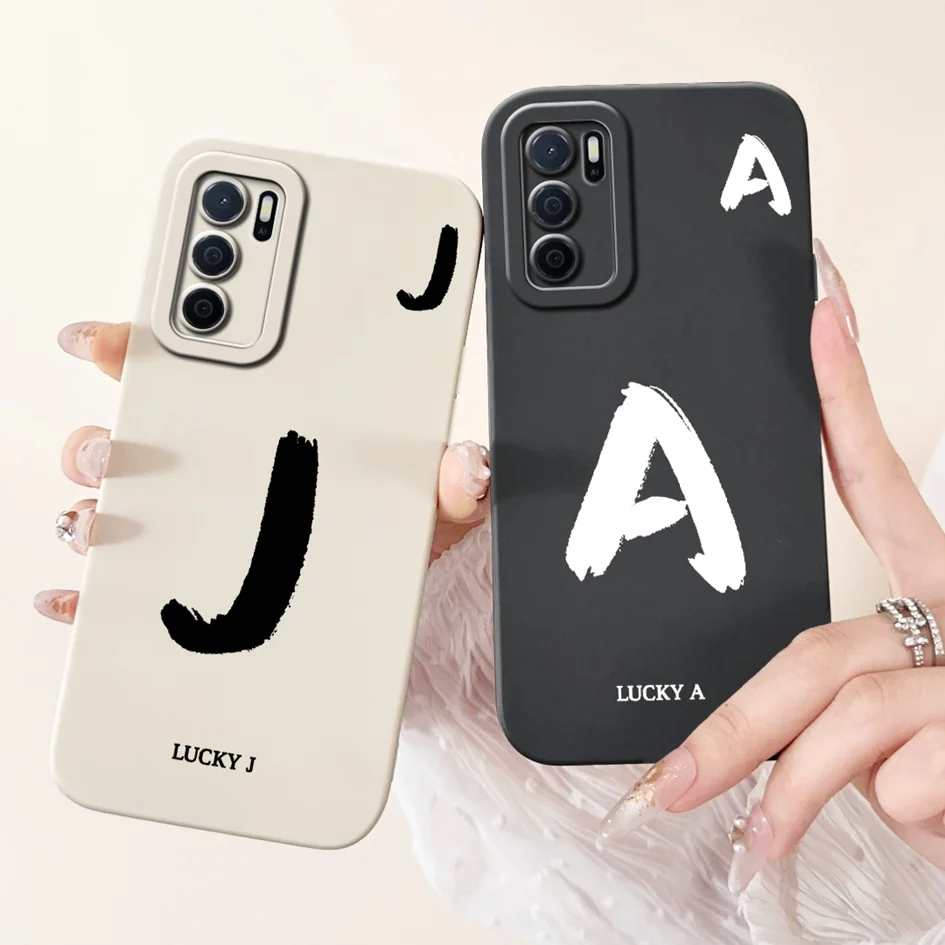 Para OPPO A16 funda CPH2269 CPH2275 funda protectora suave con letras de la suerte para OPPO A16S A54S parachoques CPH2271 CPH2273 funda de teléfono